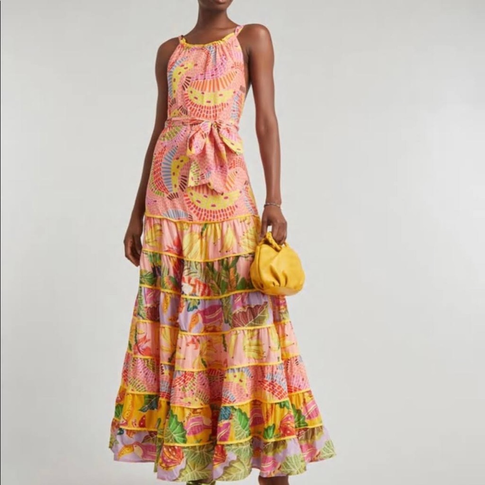 Farm Rio Mixed Prints Maxi Dress Women’s size Medium, New with Tags. Sold Out.